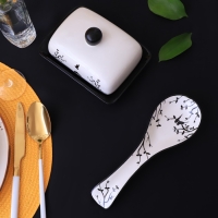 Маслёнка Доляна &laquo;Весенний вечер&raquo;, 17&times;12,5&times;8,5 см, цвет белый