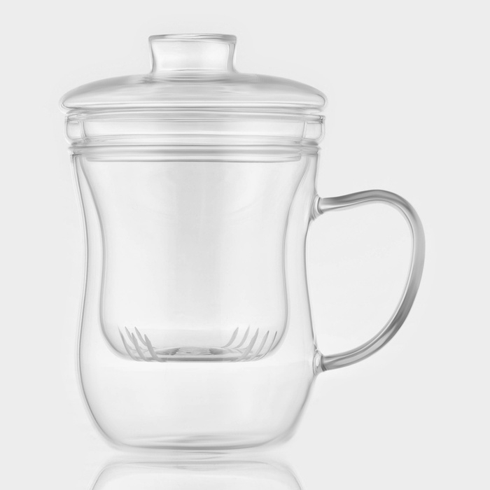 Кружка стеклянная для заваривания с ситом «Софи», 350 мл Кружка стеклянная для заваривания с ситом «Софи», 350 мл