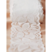 Кружево эластичное, 60 мм &times; 10 &plusmn; 1 м, цвет айвори