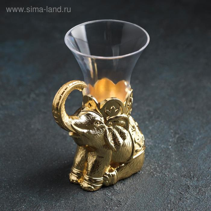 Набор ложек на подставке &laquo;Слон&raquo;, 8&times;4&times;16 см , ложки h=12 см, 6 шт, цвет золотой