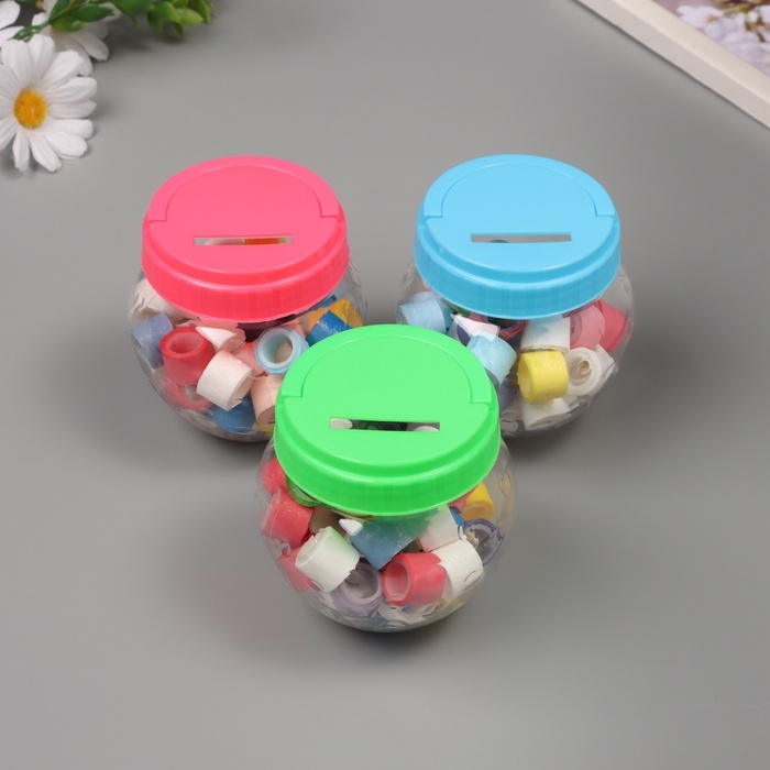 Клейкая лента пластик в банке "Микс" н-р 40 шт 1,2 см, дл. 0,9 м 7х7х9 см