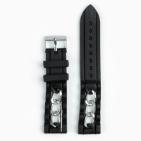 Ремешок для часов, 20 мм, силикон, l-20 см, черный Ремешок для часов, 20 мм, силикон, l-20 см, черный