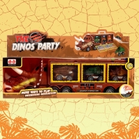 Грузовик инерционный &laquo;Динозавр&raquo;, с 3 машинами, световые и звуковые эффекты