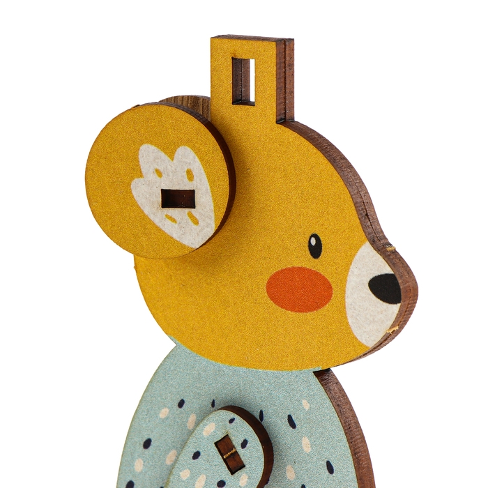 Ёлочная игрушка - подвеска деревянная сборная «Новый год! Мишка» Ёлочная игрушка - подвеска деревянная сборная «Новый год! Мишка»