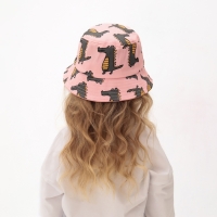 Панама детская MINAKU "Крокодилы", цвет розовый, р-р 52-54