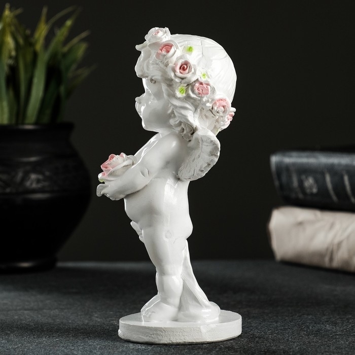 Фигура Фигура "Ангелочек с розочкой" 15х7,5х7,5см