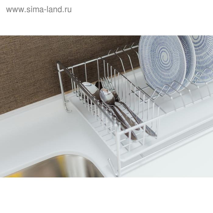 Сушилка для посуды с поддоном, 40&times;23&times;15 см, цвет хром