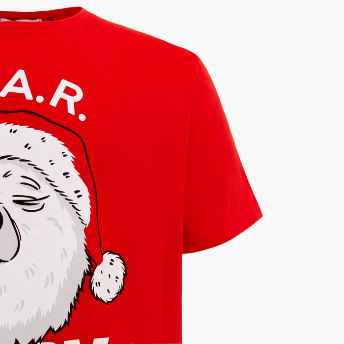 Пижама новогодняя мужская KAFTAN "Bear", цвет красный, размер 52