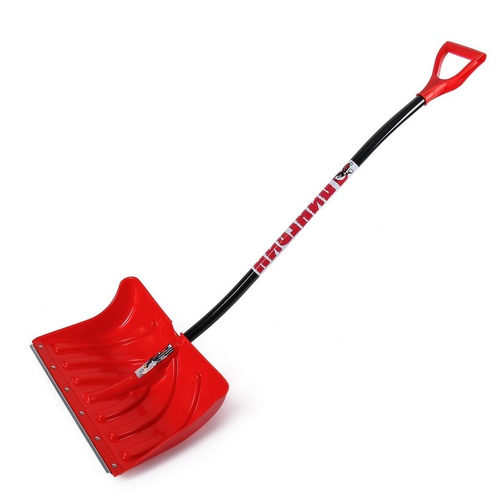 Лопата пластиковая, ковш 340 &times; 500 мм, с оцинкованной планкой, алюминиевый черенок, &laquo;Пингвин&raquo;