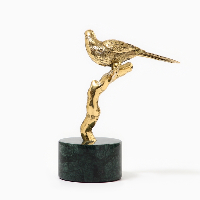 Статуэтка &laquo;Птица&raquo; мрамор латунь 16 х 8 х 24 см