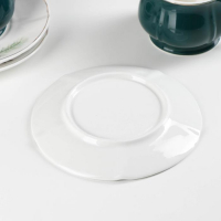 Сервиз керамический чайный &laquo;Шишечки&raquo;, 12 предметов: чашка 200 мл, блюдце d=14,5 см, цвет зелёный