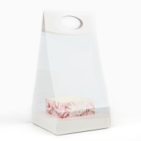 Коробка подарочная складная переноска для цветов, упаковка, &laquo;Нежность&raquo;, 20 x 20 x 4 см