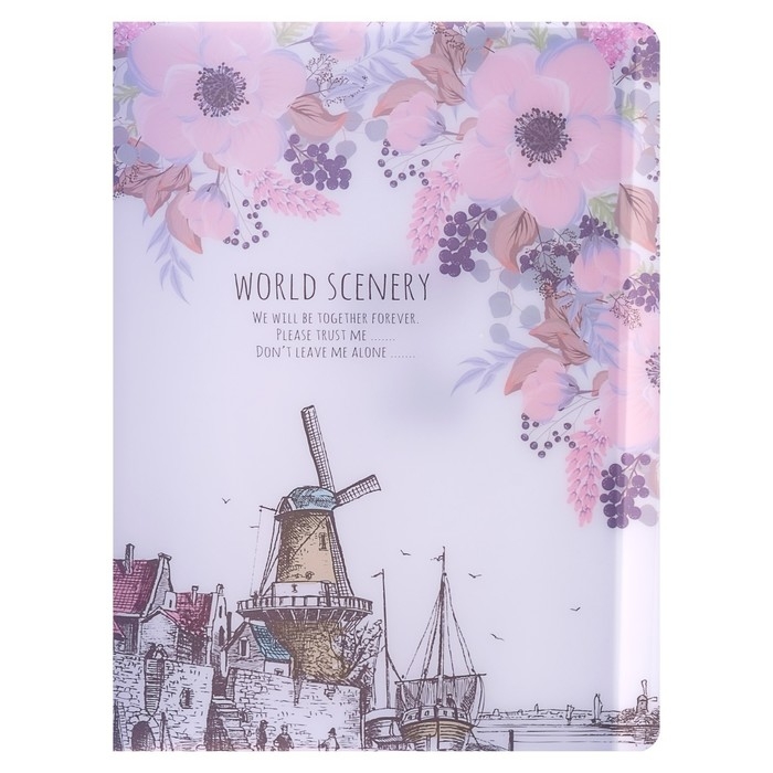 Папка А4, "Города" 30 прозрачных файлов, пластик, 400 мкм, МИКС