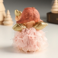 Сувенир полистоун "Ангел-малышка в платье с лепестками с сердцем/звездой" МИКС 7,5х5х9,3 см   949145