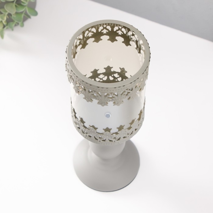 Подсвечник металл на 1 свечу d=10 см Подсвечник металл на 1 свечу d=10 см "Сигерд" серый 11х11х30 см