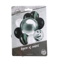 Букет из шаров &laquo;Оттенки тёмного и светлого&raquo;, латекс, фольга, набор 10 шт.