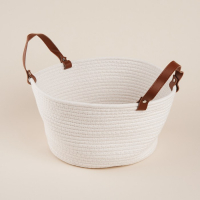 Корзина для хранения SL Home &laquo;Луиза&raquo;, плетёная ручной работы, 33&times;33&times;16 см, цвет белый