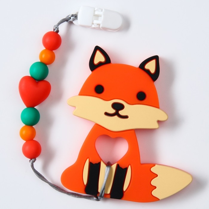 Прорезыватель силиконовый на держателе Прорезыватель силиконовый на держателе "Лисенок", Крошка Я