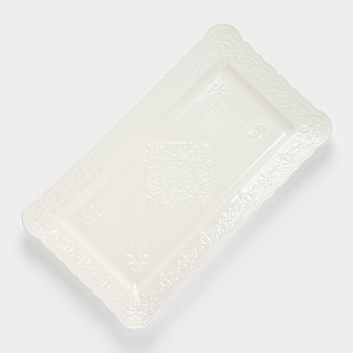 Блюдо керамическое сервировочное &laquo;Сьюзен&raquo;, 30&times;17 см, цвет белый