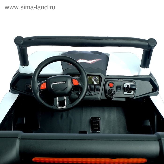 Электромобиль &laquo;БАГГИ&raquo;, полный привод 4WD, кожаное сидение, цвет белый