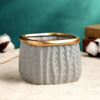 Горшок "Элегия" серый 12х9см, 0,6 л, d-9,5, Горшок "Элегия" серый 12х9см, 0,6 л, d-9,5,