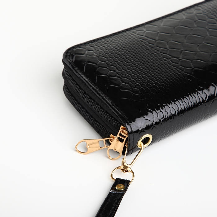 Кошелёк женский на молниях, цвет чёрный Кошелёк женский на молниях, цвет чёрный