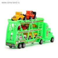 Грузовик инерционный &laquo;Автовоз&raquo; 3-х уровневый, с 6 машинами, цвета МИКС