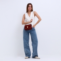 Сумка-мессенджер на клапане, цвет рыжий