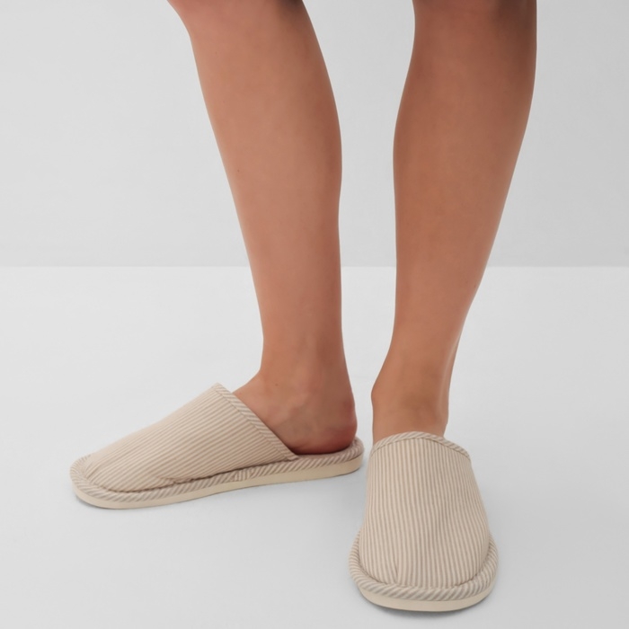 Тапочки женские, размер 38-39, цвет бежевый Тапочки женские, размер 38-39, цвет бежевый