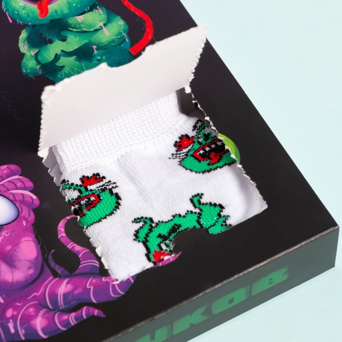 Подарочный набор носков адвент, 6 пар Подарочный набор носков адвент, 6 пар "Монстры" , 16-18 см