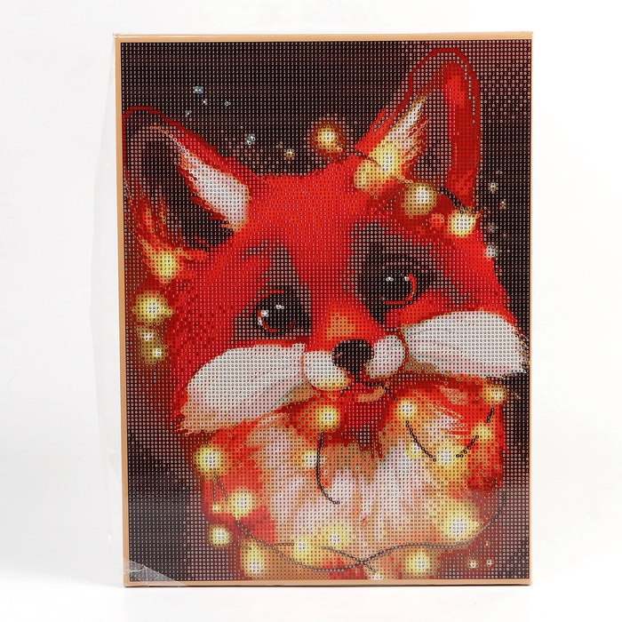 Алмазная мозаика с полным заполнением на холсте с подрамником &laquo;Лисенок&raquo;, 30 х 40 см