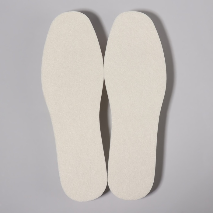 Стельки для обуви, утеплённые, универсальные, р-р RU до 43 (р-р Пр-ля до 45), 27,5 см, пара, цвет белый