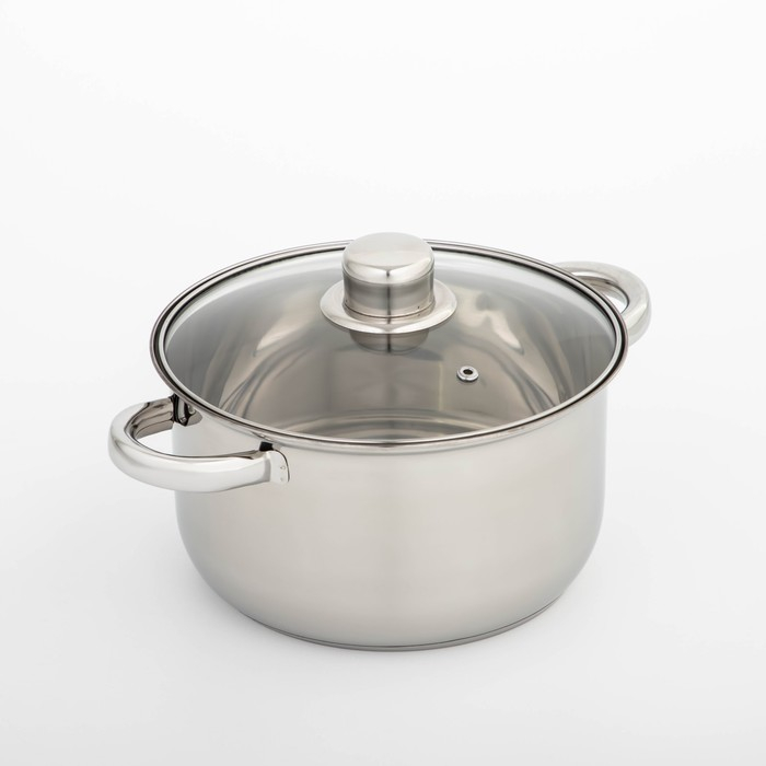 Кастрюля с крышкой из нержавеющей стали Доляна &laquo;Классика&raquo;, 3 л, d=20 см