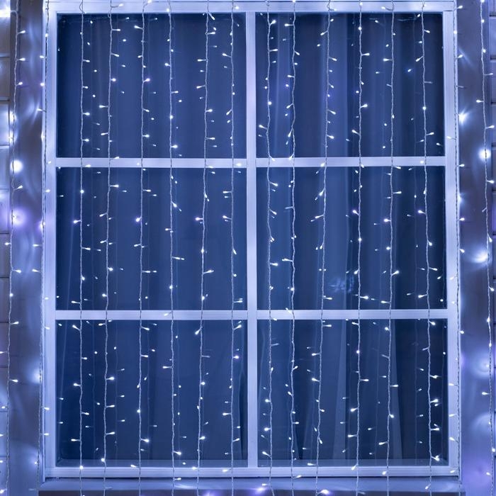 Гирлянда «Занавес» 2 × 9 м, IP44, УМС, белая нить, 1800 LED, свечение белое, мерцание, 220 В Гирлянда «Занавес» 2 × 9 м, IP44, УМС, белая нить, 1800 LED, свечение белое, мерцание, 220 В