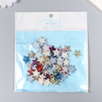 Декор для творчества пластик "Звёзды" цветные МИКС набор 50 шт 1,4х1,4 см