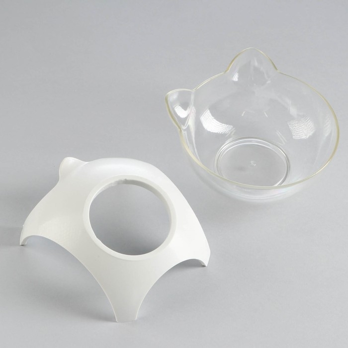 Миска прозрачная на белой подставке 10 х 12 х 13,5 см Миска прозрачная на белой подставке 10 х 12 х 13,5 см