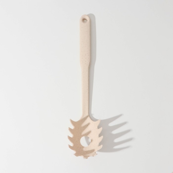 Ложка для спагетти Доляна &laquo;Беж&raquo;, 28 см, цвет бежевый