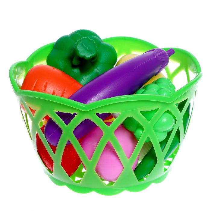 Набор продуктов «Фрукты и овощи в корзине», 11 предметов, МИКС Набор продуктов «Фрукты и овощи в корзине», 11 предметов, МИКС