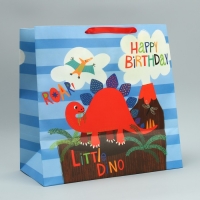 Пакет подарочный, упаковка, «Динозавр: С Днём рождения!», 38 х 38 х 21 см Пакет подарочный, упаковка, «Динозавр: С Днём рождения!», 38 х 38 х 21 см