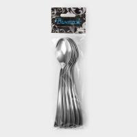 Ложка пластиковая одноразовая, 17,5 см, цвет металлик, 6 шт/уп Ложка пластиковая одноразовая, 17,5 см, цвет металлик, 6 шт/уп