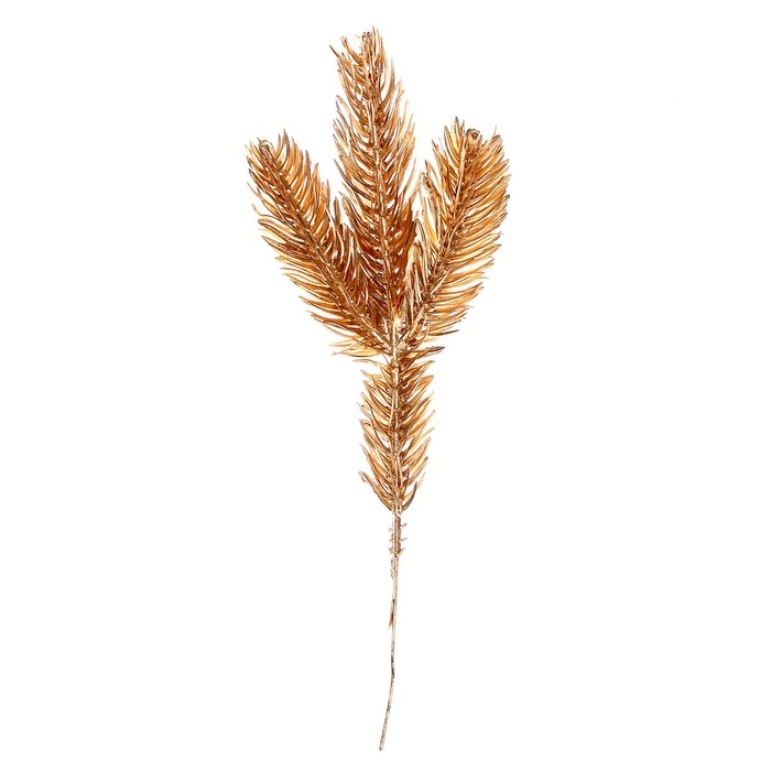 Декор &laquo;Веточка ели золотистая&raquo;, набор 2 шт., размер 1 шт. &mdash; 25 &times; 10 см