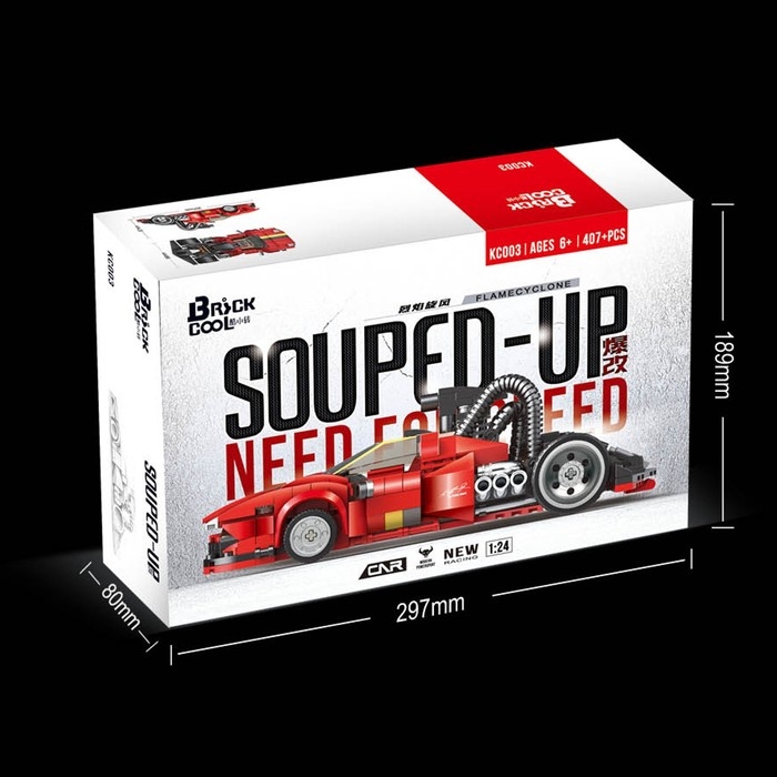 Конструктор «Гонка. Пламенный циклон», 407 деталей Конструктор «Гонка. Пламенный циклон», 407 деталей