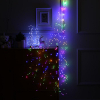 Гирлянда &laquo;Конский хвост&raquo; 20 нитей по 2 м, IP20, серебристая нить, 400 LED, свечение мульти, 12 В