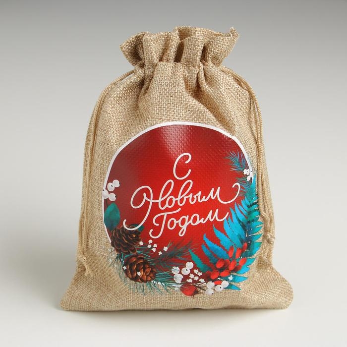 Мешок с термонаклейкой «С Новым годом», 16 х 24 см +/- 1.5 см, Новый год Мешок с термонаклейкой «С Новым годом», 16 х 24 см +/- 1.5 см, Новый год