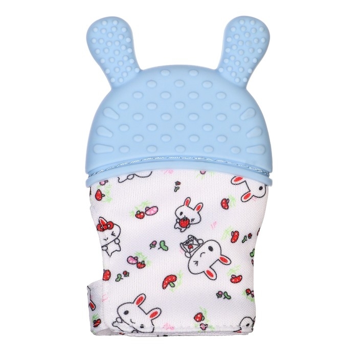 Прорезыватель-рукавичка «Зайка», цвет голубой/зеленый, Крошка Я Прорезыватель-рукавичка «Зайка», цвет голубой/зеленый, Крошка Я