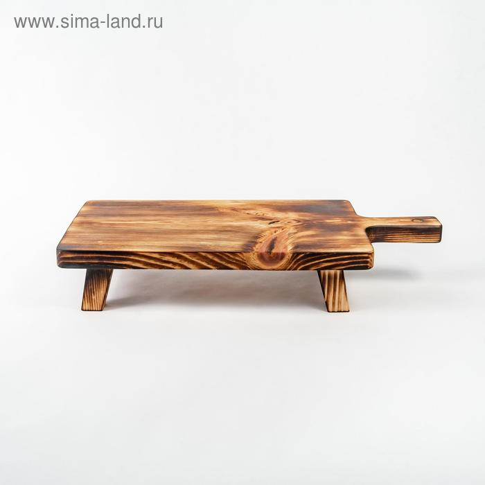 Доска разделочная, для подачи на ножках из натурального кедра Mаgistrо, 38&times;17&times;6,5 см, обожжённая