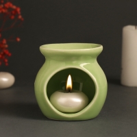 Аромалампа керамика "Радуй себя" светло-зелёная 7,2х7,2х7,8 см Аромалампа керамика "Радуй себя" светло-зелёная 7,2х7,2х7,8 см