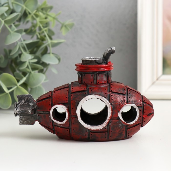 Фигурка для флорариума полистоун Фигурка для флорариума полистоун "Подводная лодка" МИКС 14х7х9 см