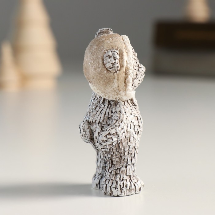 Сувенир полистоун Сувенир полистоун "Мишка в шапке/колпаке, стоит" серый МИКС 4х3х7 см