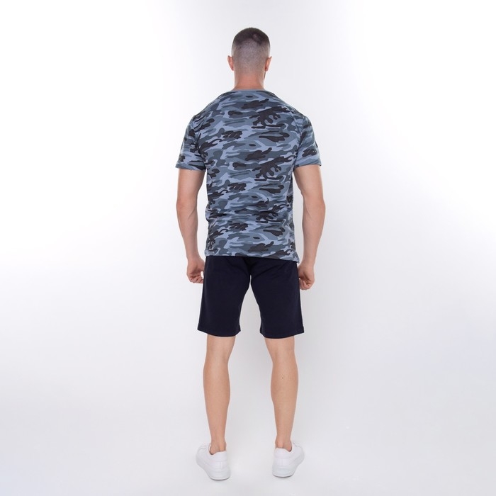 Футболка мужская камуфляж пятна, цвет серо-голубой, размер 50 Футболка мужская камуфляж пятна, цвет серо-голубой, размер 50